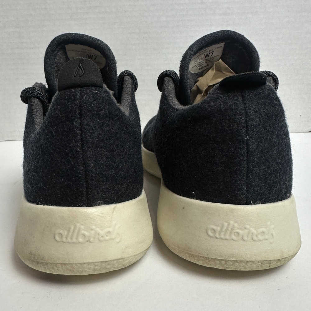 Allbirds Wool Runners 1019 NV1 Womens Black Gray Running Shoes Sneakers Size 7 - Picture 9 of 12